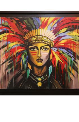 Abstraktes Stammesporträt – Acryl auf Leinwand (Unikat)