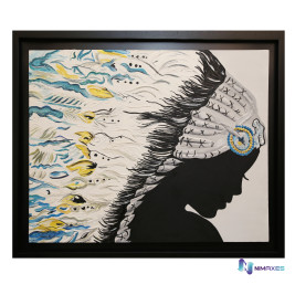 Geprägte indische Malerei, Handgemalten Gemälde, Unikat