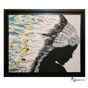 Geprägte indische Malerei, Handgemalten Gemälde, Unikat