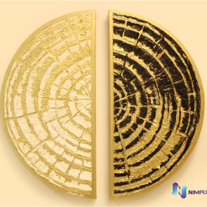 Die Blattgold Baum Leinwand 2 teilig Handgefertigt Unikat